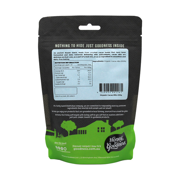 Organic Cacao Nibs 200g | Honest to Goodness