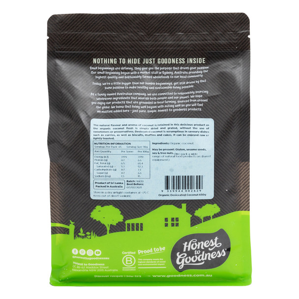 Organic Desiccated Coconut 650g