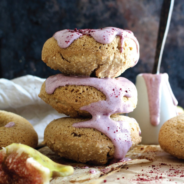Coconut Donuts with Davidson Plum Drizzle Coconut Donuts with Davidson Plum Drizzle