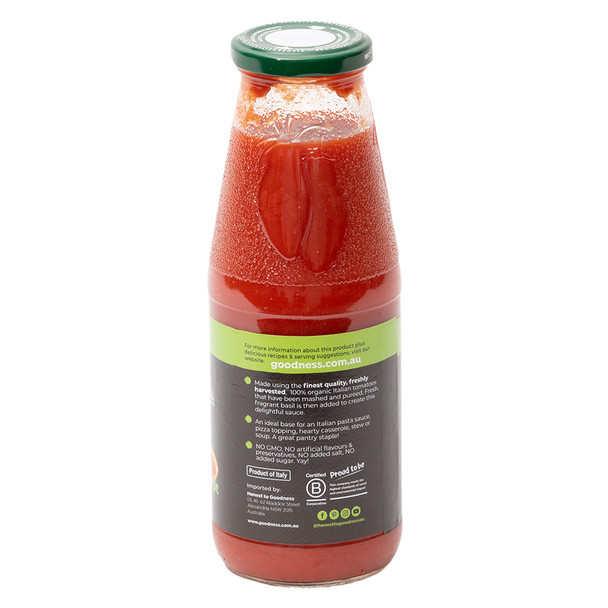 Organic Tomato Puree with Basil 690g 3