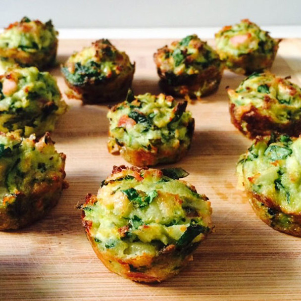 Spinach, Zucchini & Bacon Muffins Spinach, Zucchini & Bacon Muffins