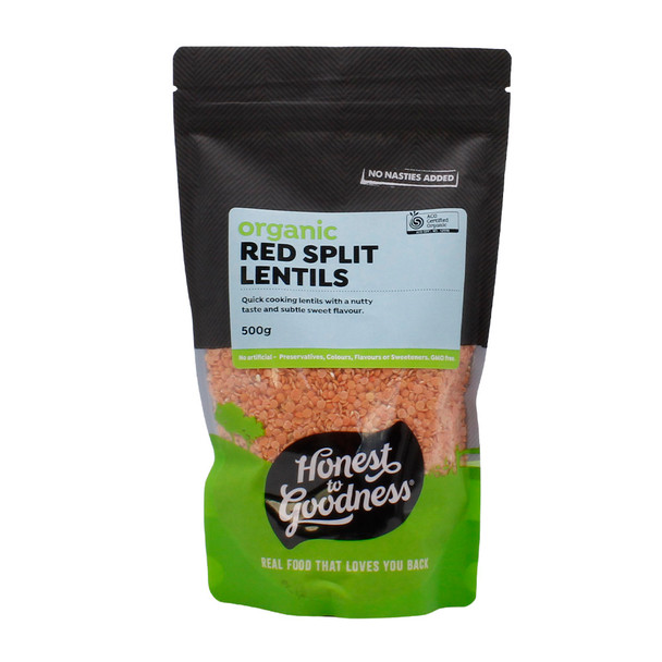 Organic Red Split Lentils 500g | Honest to Goodness
