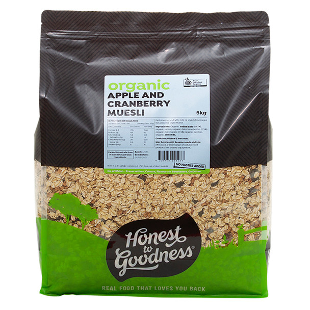 Organic Apple and Cranberry Muesli 5KG 1