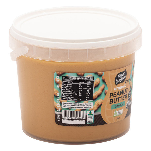 Organic Smooth Peanut Butter 2KG 3