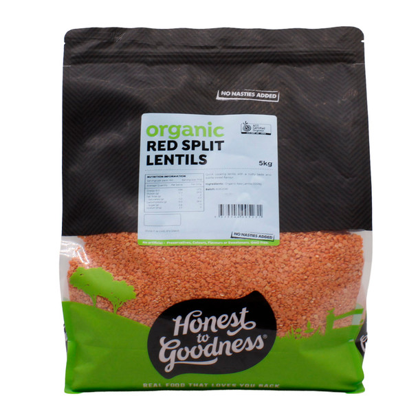 Organic Red Split Lentils 5KG | Honest to Goodnes