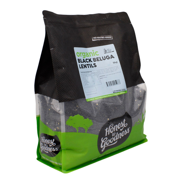 Organic Black Beluga Lentils 5KG | Honest to Goodness