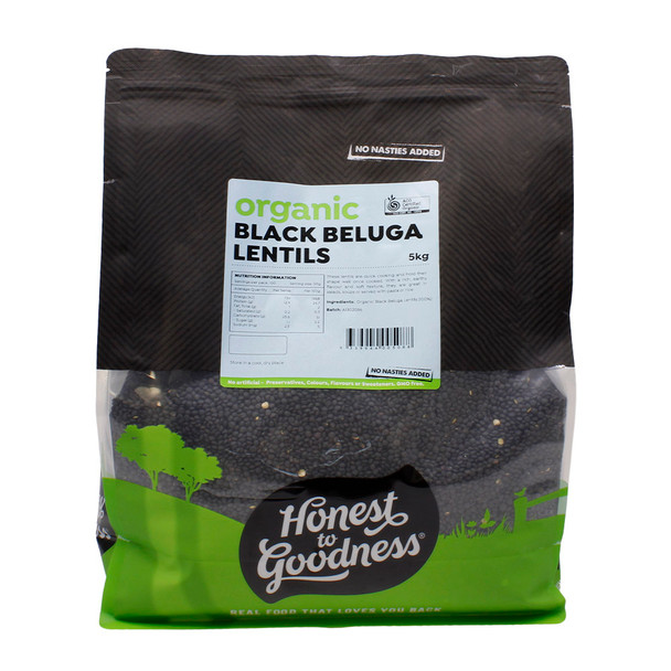 Organic Black Beluga Lentils 5KG | Honest to Goodness