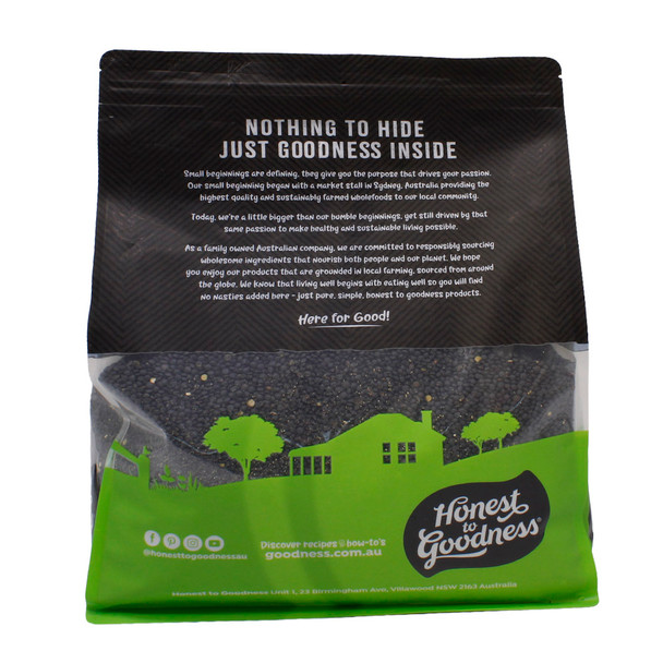 Organic Black Beluga Lentils 5KG | Honest to Goodness