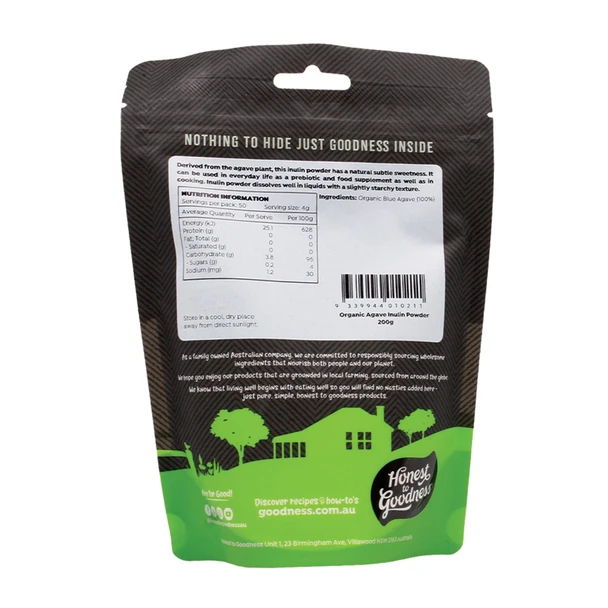 Organic Agave Inulin Prebiotic Powder 200g | Honest to Goodness