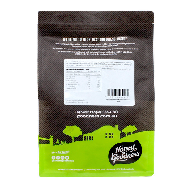 Organic Dried Mango Cheeks 300g | Honest to Goodness