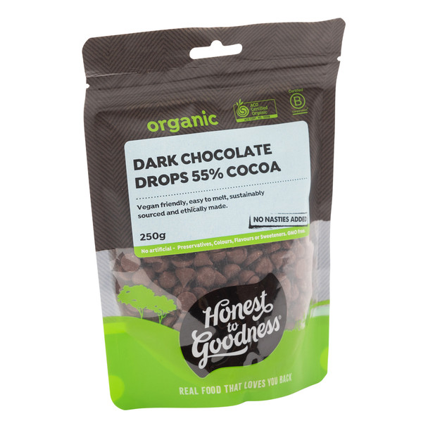 Organic Dark Chocolate Drops 55% Cocoa 250g 2