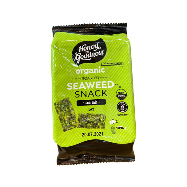 Honest to Goodness Organic Roasted Seaweed Snack - Sea Salt 5g 1