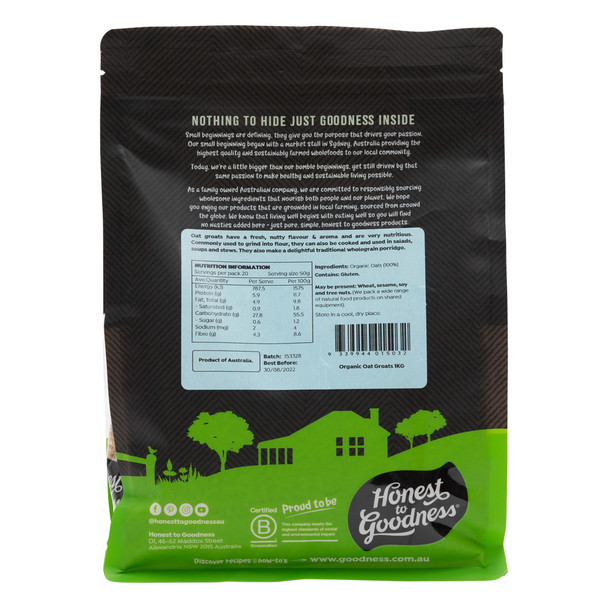 Organic Australian Oat Groats 1KG 4