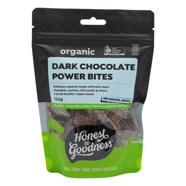Honest to Goodness Organic Dark Chocolate Power Bites 120g 1