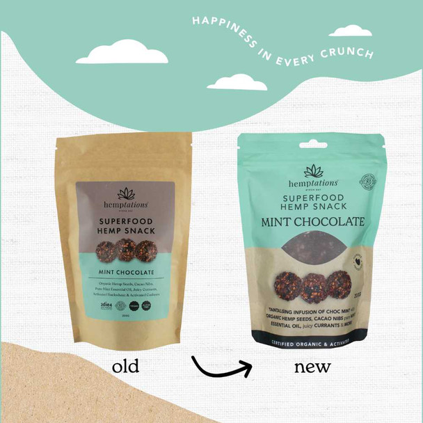 Activated Organic Hemptations Mint Choc 200g Old vs New | Honest to Goodness
