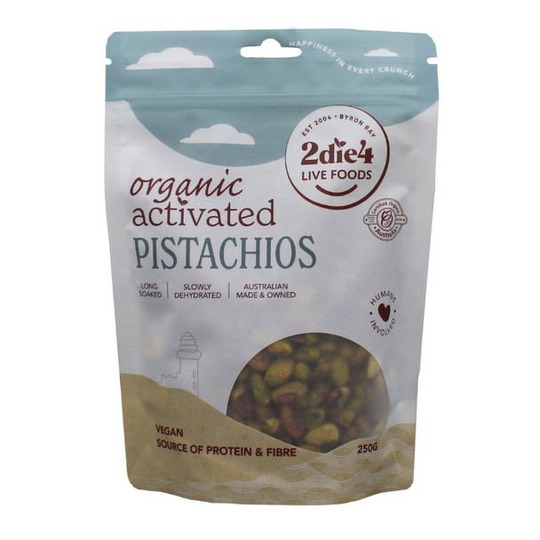 Activated Organic Pistachios 250g Front | Honest to Goodness