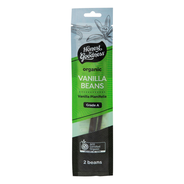 Organic Vanilla Beans - Planifolia Grade A 2 pods 1