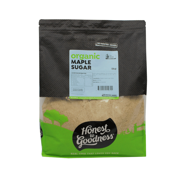 Organic Maple Sugar 5KG Front - Natural Sweetener