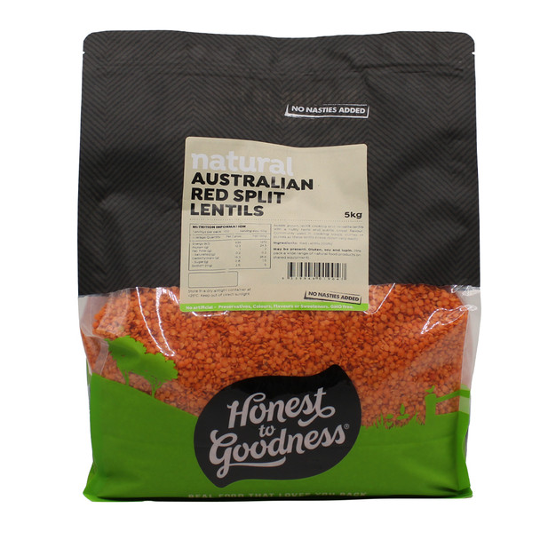 Australian Red Split Lentils 5KG | Honest to Goodness
