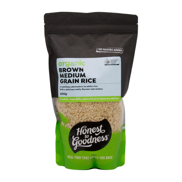 Organic Brown Medium Grain Rice 650g