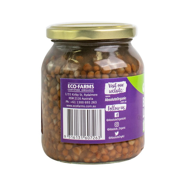 Organic Brown Lentils 360g Back | Honest to Goodness