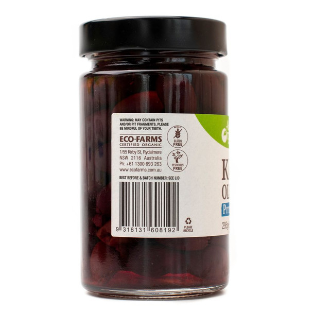 Organic Greek Kalamata Olives - Pitted 295g Side | Honest to Goodness