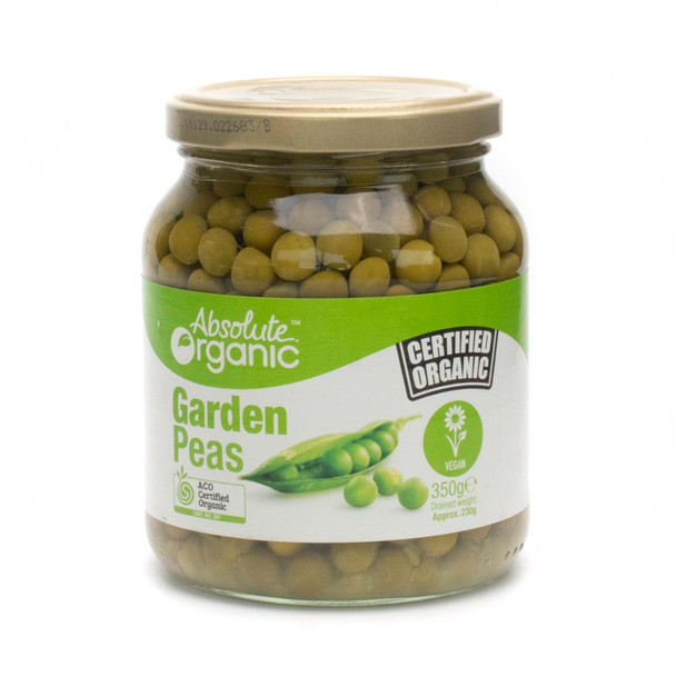 Organic Garden Peas 350g Front | Honest to Goodness
