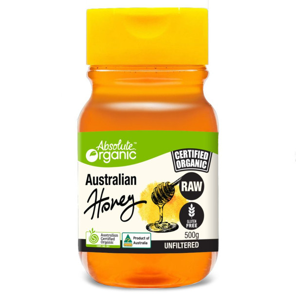 Organic Australian Raw Honey - Squeeze 500g Front | Honest to Goodness