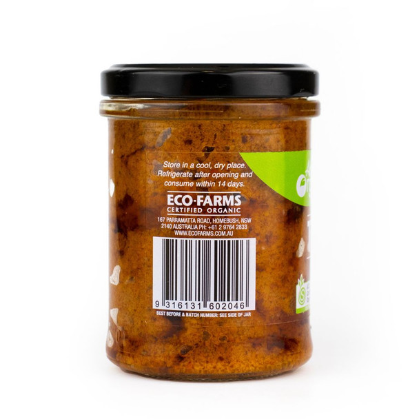 Organic Tomato Pesto190g Side | Honest to Goodness