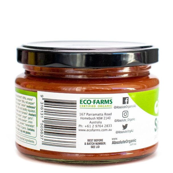 Organic Spicy Salsa 260g Side | Honest to Goodness