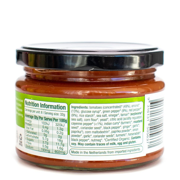 Organic Spicy Salsa 260g Back | Honest to Goodness