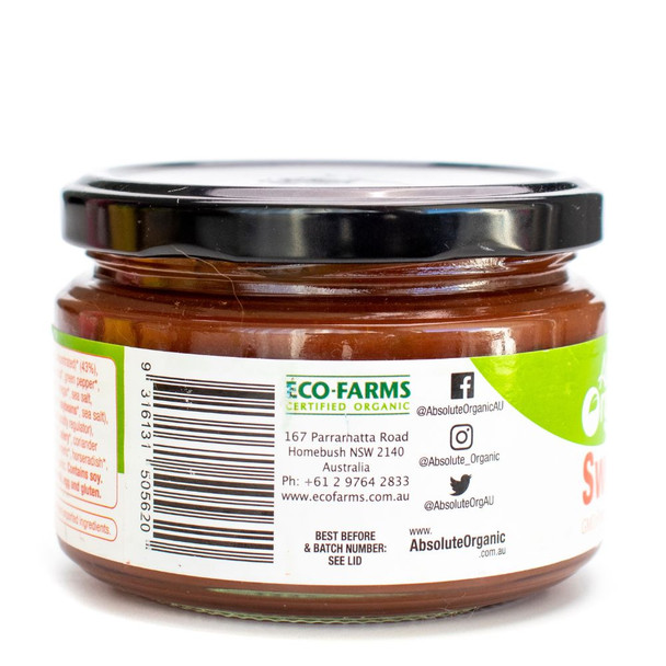 Organic Sweet Salsa 260g Side | Honest to Goodness