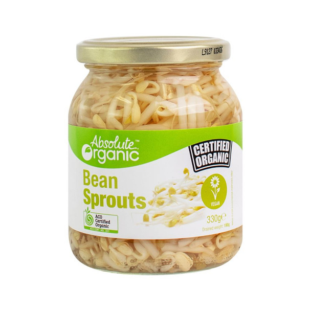 Organic Bean Sprouts 330g Front | Honest to Goodness