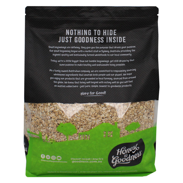 Honest to Goodness Organic Rolled Spelt 4KG - Back