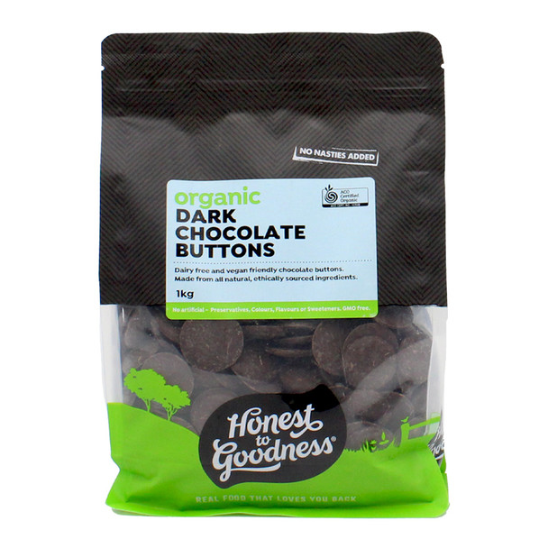 Organic Dark Chocolate Buttons 1KG