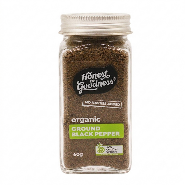 Organic Ground Black Pepper 60g | Honest to Goodness