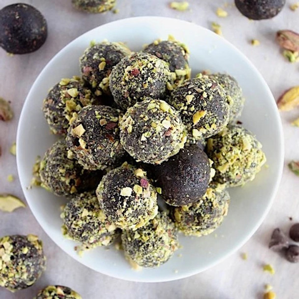 Pistachio Choc Fudge Bliss Bites