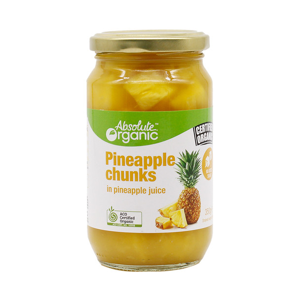 Organic Pineapple Chunks in Pineapple Juice 350g | Honest to Goodness
