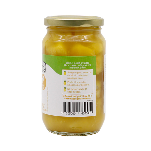 Organic Pineapple Chunks in Pineapple Juice 350g | Honest to Goodness