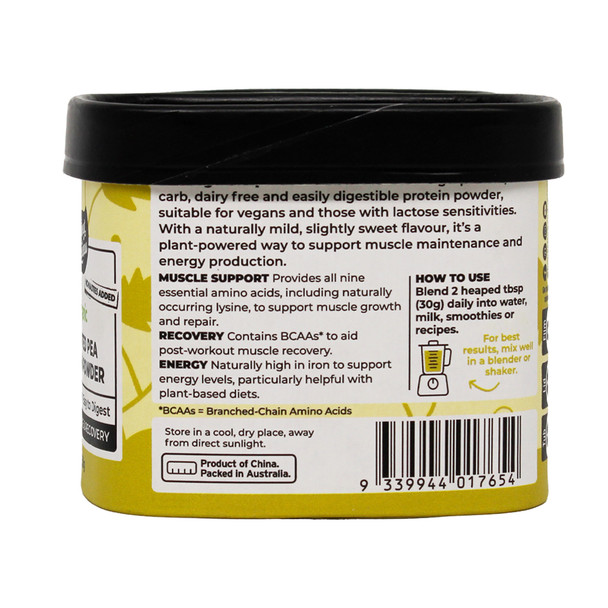 Organic Sprouted Pea Protein Powder 150g | Honest to Goodness