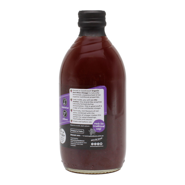 Organic Red Wine Vinegar 500ml | Honest to Goodness