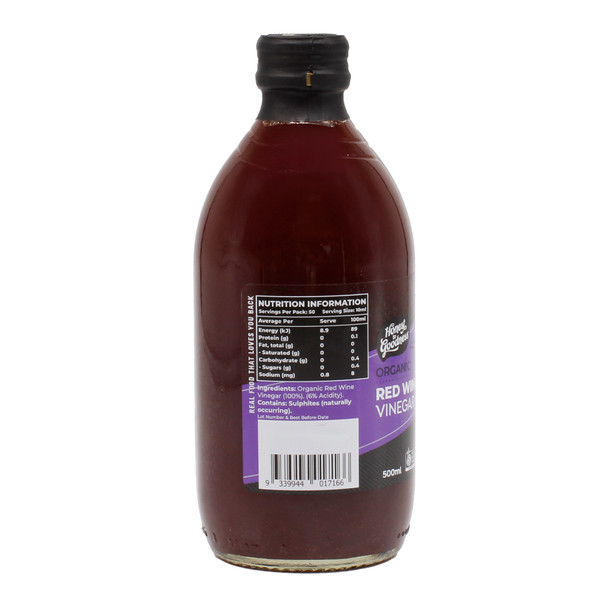 Organic Red Wine Vinegar 500ml | Honest to Goodness