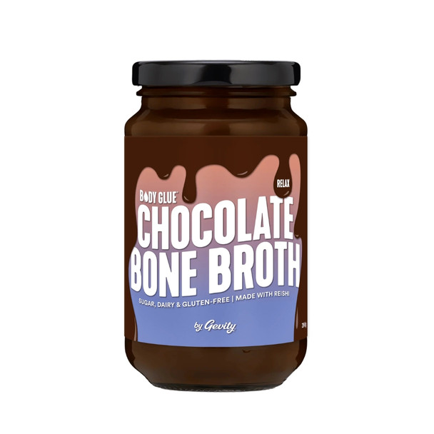 Body Glue Chocolate Bone Broth - Relax 390g | Honest to Goodness