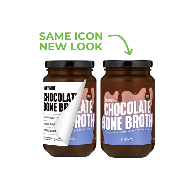 Body Glue Chocolate Bone Broth - Relax 390g | Honest to Goodness