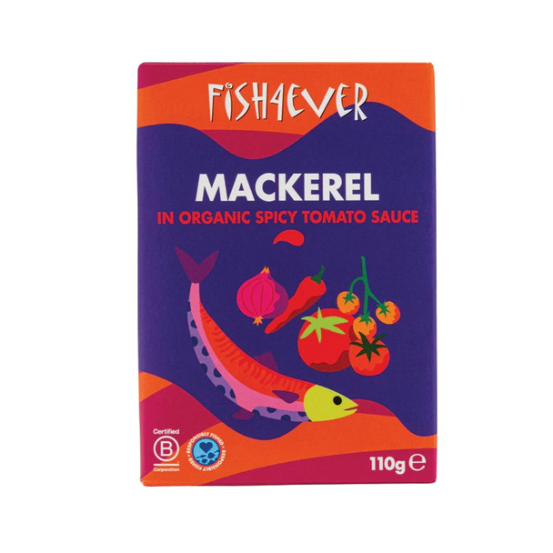 F4E Mackerel in Org Spicy Tomato Sauce 110g | Honest to Goodness