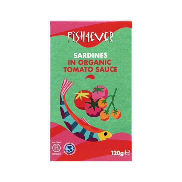 F4E Sardines in Org Tomato Sauce 120g | Honest to Goodness