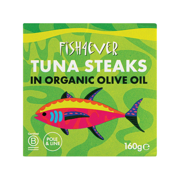 F4E Skipjack Tuna Steaks in Org Olive Oil 160g | Honest to Goodness
