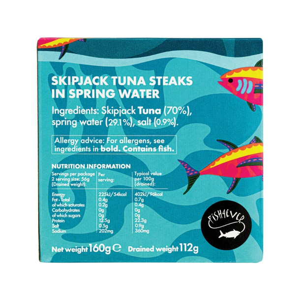 F4E Skipjack Tuna Steaks in Spring Water 160g | Honest to Goodness