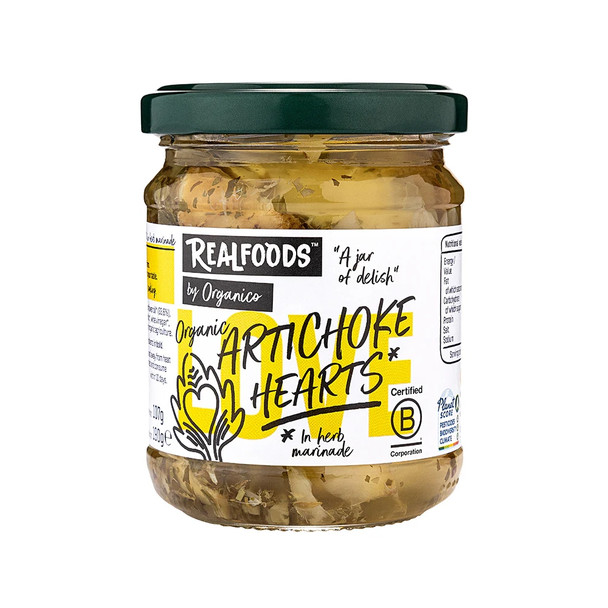 Organico Realfoods Artichoke Hearts in Oil 190g | Honest to Goodness