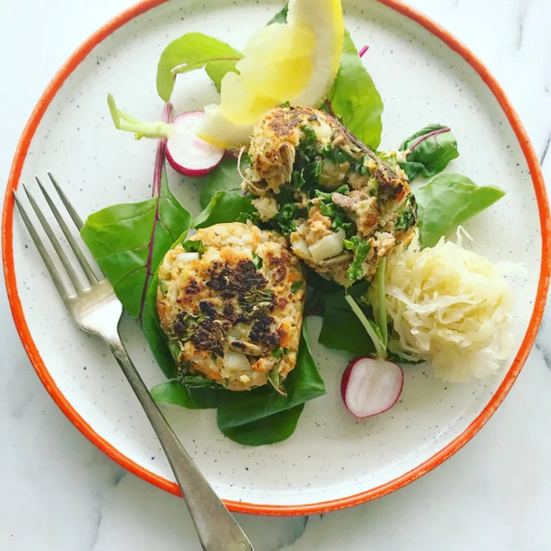 Cauliflower and Red Salmon Fish Cakes